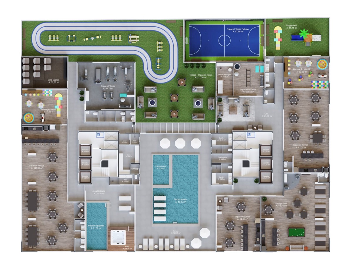 Planta baixa da opção Lazer, Lumina Square